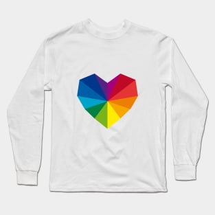 colorful geometric heart Long Sleeve T-Shirt